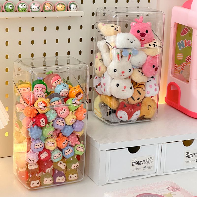 Cute Storage Jar Hand-made Display Cabinet All-Transparent Girl's Dormitory with Lid