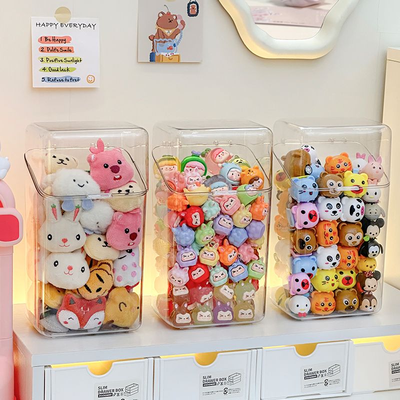 Cute Storage Jar Hand-made Display Cabinet All-Transparent Girl's Dormitory with Lid