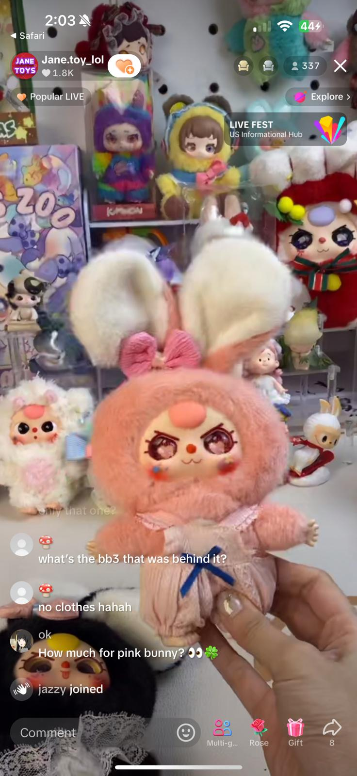 BaBy Three -Mini bunny Macaron Plush Blind Box for Kids