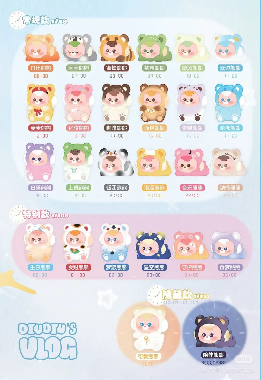 Diudiu baby 24 hours Mini Beans Series Blind Box