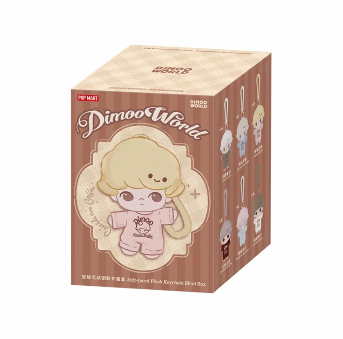 Dimoo World Crush on Coffee Soft-faced Plush Keychain Bind Box