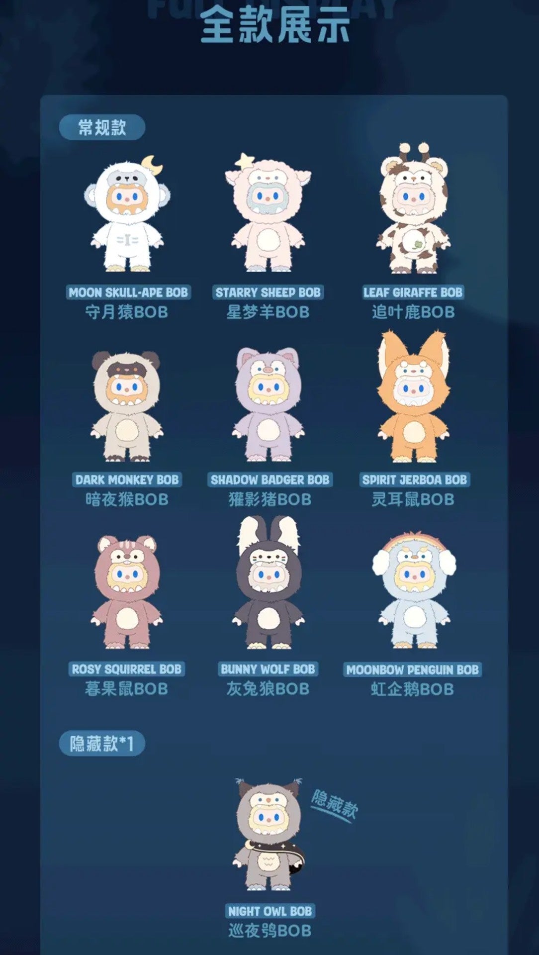FARMER BOB ANI-NICHT MONSTER SERIES Series Plush