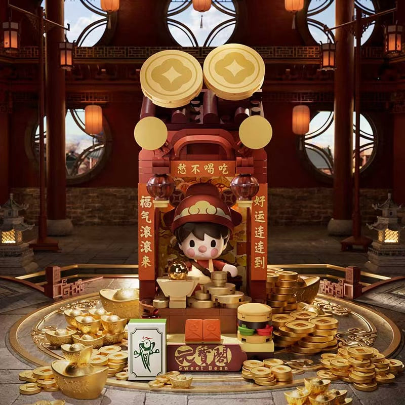 POPMART Golden Snake New Year Good Fortune Series Building Block Figurines