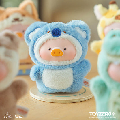 LULU the piggy animal party puppet show Pvc face plush keychain