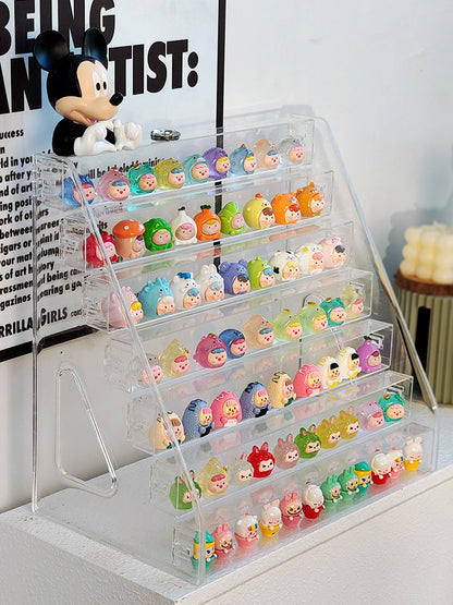 Cute Bean Display Box Small Ornaments Storage Rack Multi-layer Shelf