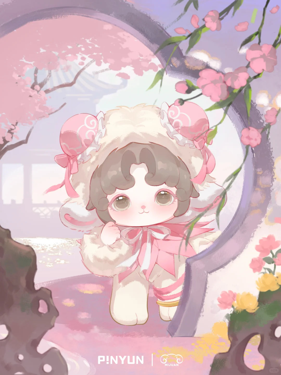 Mimia Mijuan Feng Shen Tuan Tuan Plush Limited (only 1999PCS)Hanging Card pre-order