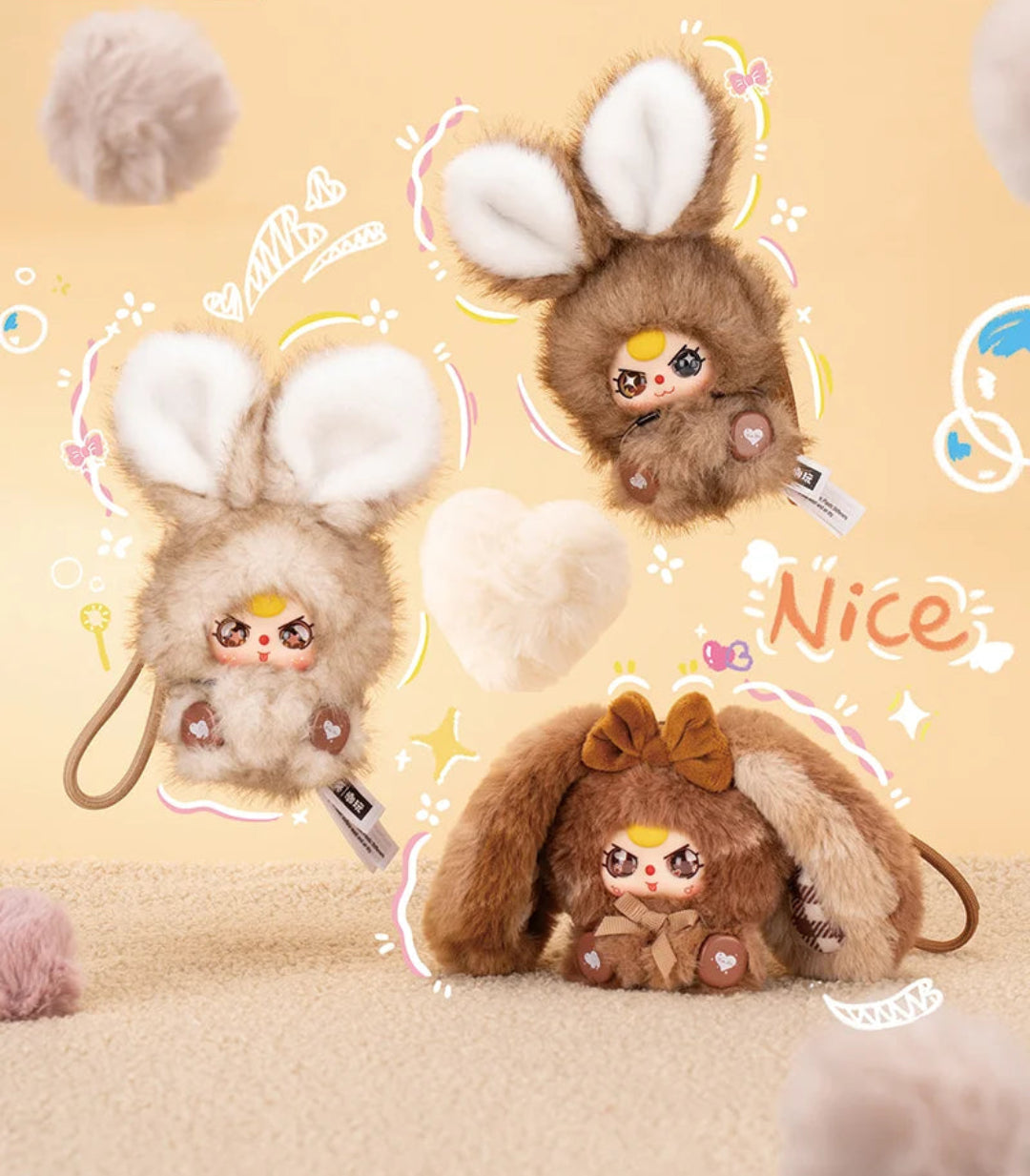 Baby Three Alice Rabbit Town Series Plush + 400% Honey Bearer