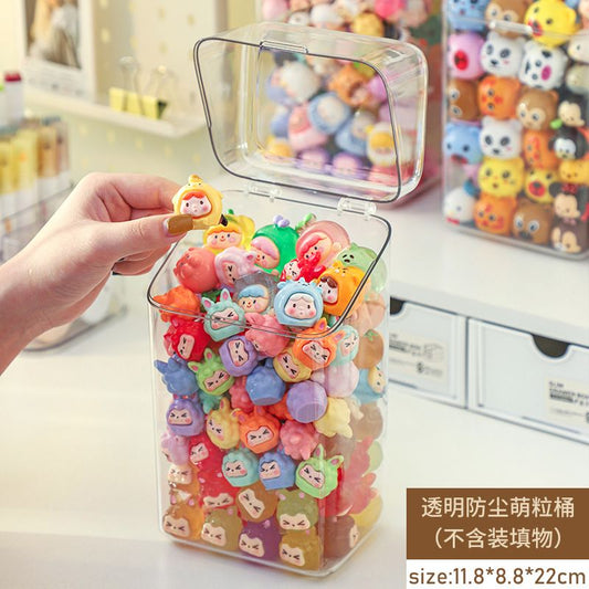 Cute Storage Jar Hand-made Display Cabinet All-Transparent Girl's Dormitory with Lid