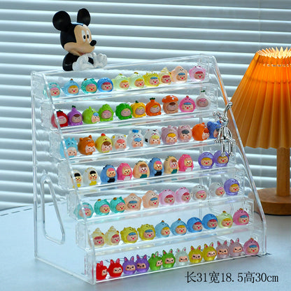 Cute Bean Display Box Small Ornaments Storage Rack Multi-layer Shelf